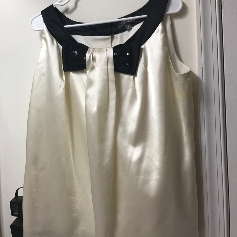 COPY - Ivory cocktail top with sequinned bow detail